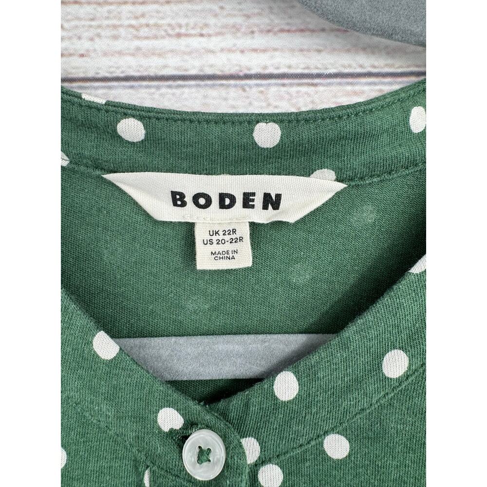 Boden Polka Dot Button Down Shirt Dress Womens 20-22 Green Stretch - Picture 5 of 10